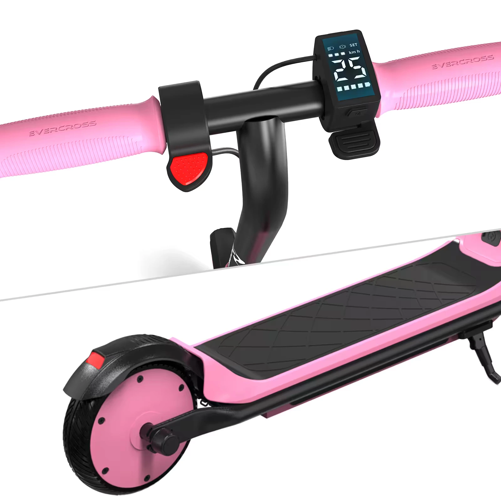 Guidon de trottinette électrique enfant rose