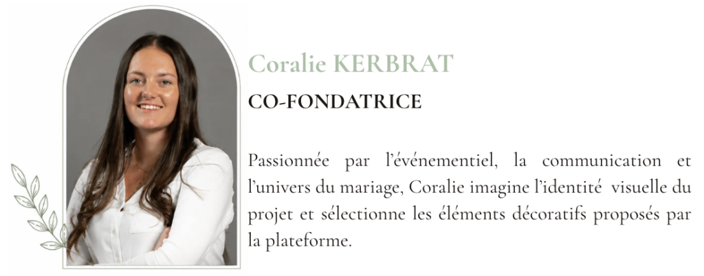 Portrait de Coralie Kerbrat cofondatrice d'Atelier Noces, boutique et service de location de décoration de mariage bohème.