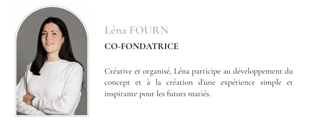 Portrait de Léna Fourn, cofondatrice d'Atelier Noces, boutique et service de location de décoration de mariage bohème.