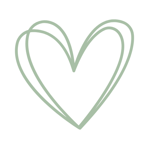 Double petit coeur l'un sur l'autre de couleur vert sauge 
